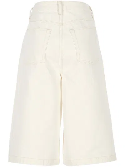 Frame White Front Button Zip Shorts