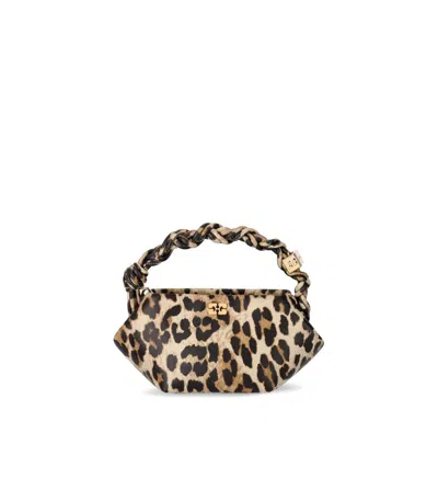 Ganni Mini Bou Leo Printed Shoulder Bag In Animal Print
