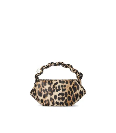 Ganni Mini Bou Leo Printed Shoulder Bag In Animal Print