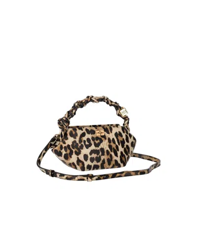 Ganni Mini Bou Leo Printed Shoulder Bag In Animal Print
