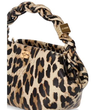 Ganni Mini Bou Leo Printed Shoulder Bag In Animal Print