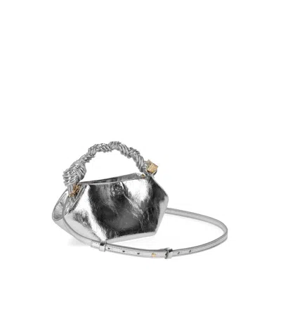 Ganni Mini Bou Metallic Top Handle Bag