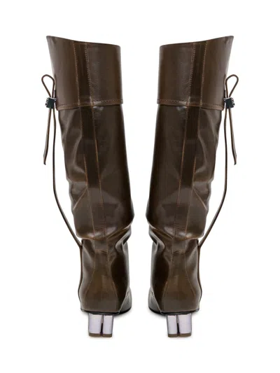 Ganni Slouchy Boot Butterfly In Green