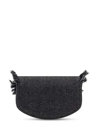 Ganni Black Demìnim Mini Bag In Black