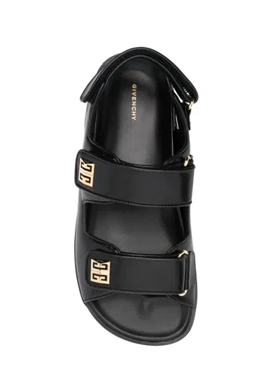 Givenchy Women Leather Sandals With 4g Metal Details In Black