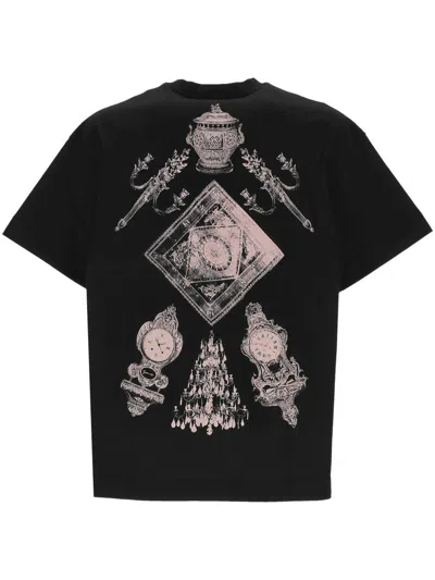 Givenchy T-shirt In Cotton With Hubert Objects Print In Black