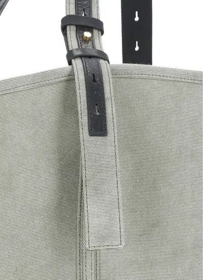 Golden Goose Green Canvas Hand Bag With Printed Logo