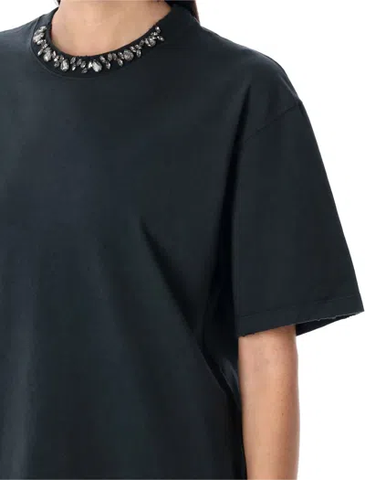 Golden Goose Anthracite Grey T-shirt With Crystals