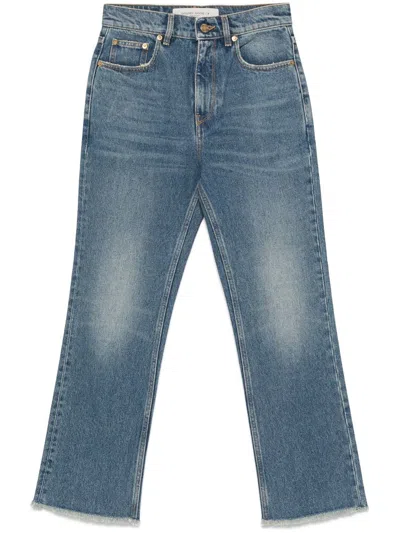 Golden Goose Golden Ws Cropped Flare Medium Wash Jeans In Blue