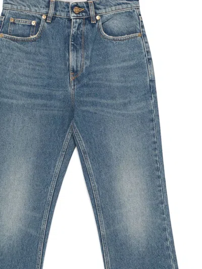 Golden Goose Golden Ws Cropped Flare Medium Wash Jeans In Blue