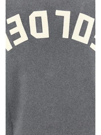 Golden Goose V-neck Gray Cardigan With Embroidered Patch In Gray