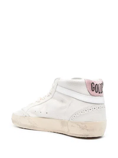 Golden Goose Mid Star With Blue Glitter Star And Pink Suede Heel Tab