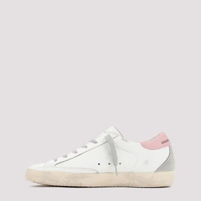Golden Goose Super-star Sneakers In Nappa Leather With Suede Star And Pink Leather Heel Tab Shoes