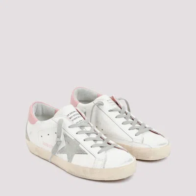 Golden Goose Super-star Sneakers In Nappa Leather With Suede Star And Pink Leather Heel Tab Shoes