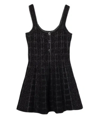 Gucci Black Wool And Jacquard Dress
