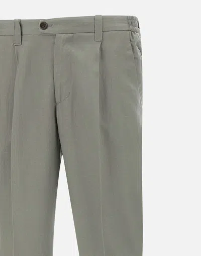 Devore Tailored Pleat-front Trousers In Gray