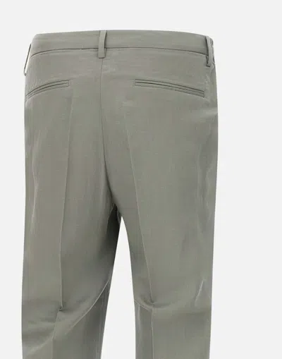 Devore Tailored Pleat-front Trousers In Gray