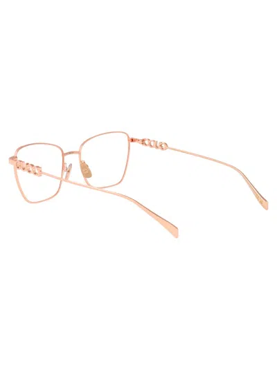 Gucci Gold Metal Optical Glasses In Brown