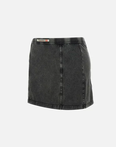 Diesel Stretch Cotton Mini Skirt With Contrast Stitching