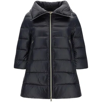 Herno Quilted Padded High Collar Jacket In Black
