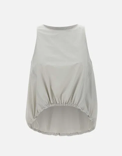 Herno Sleeveless Top In Tech Trait In White