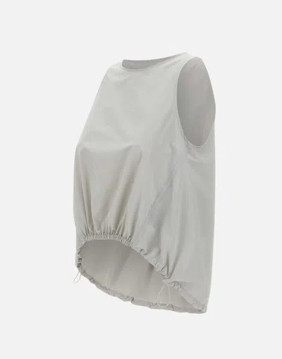 Herno Sleeveless Top In Tech Trait In White