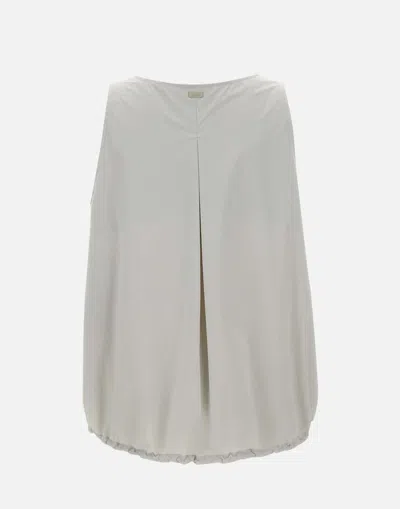 Herno Sleeveless Top In Tech Trait In White