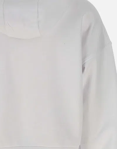 Iceberg White Cotton Hoodie With Pouch Pocket In White
