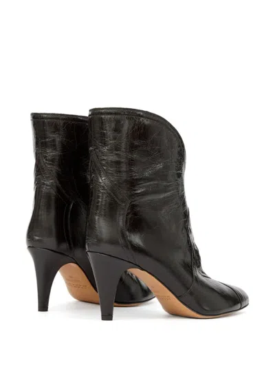 Isabel Marant Acna Leather Ankle Boots In Black