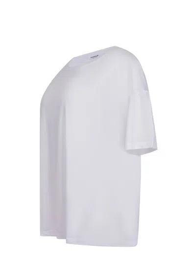 Dondup Basic Round Neck Short Sleeve Top In White