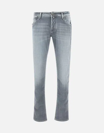 Jacob Cohen Slim Fit Tapered Jeans With 17cm Hem In Gray