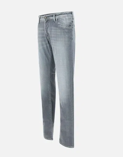 Jacob Cohen Slim Fit Tapered Jeans With 17cm Hem In Gray
