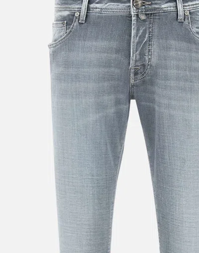 Jacob Cohen Slim Fit Tapered Jeans With 17cm Hem In Gray