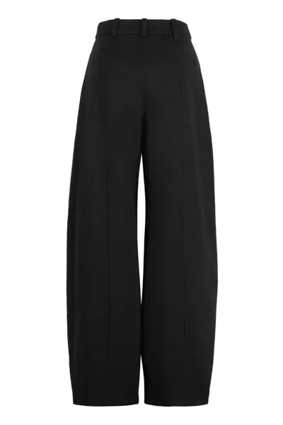 Jacquemus 'le Pantalon Paseo' Black Pants With Belt Loops And Wide Leg