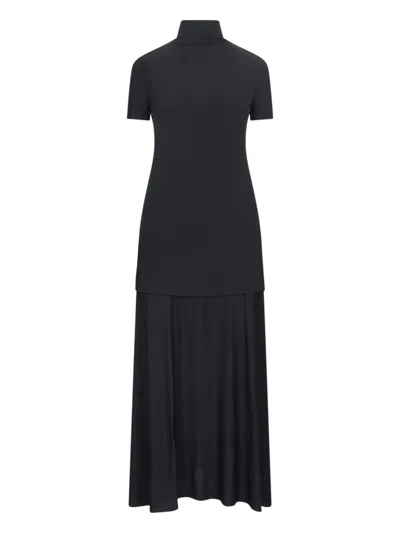 Jil Sander High-neck Viscose Midi Dress