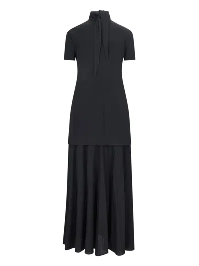 Jil Sander High-neck Viscose Midi Dress