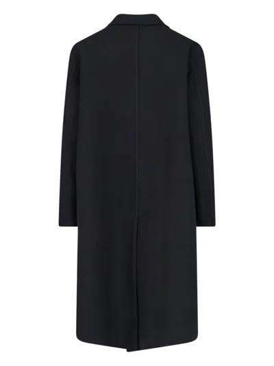 Jil Sander Long Length Double-breasted Jacket In Black