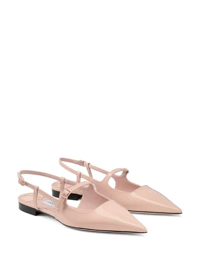Jimmy Choo Pink Ballerina Flat Shoes In Nude
