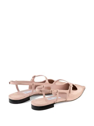 Jimmy Choo Pink Ballerina Flat Shoes In Nude