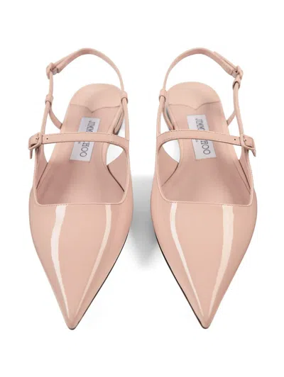 Jimmy Choo Pink Ballerina Flat Shoes In Nude