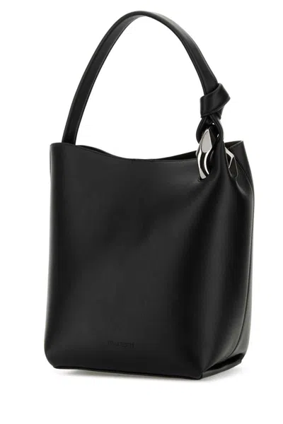 Jw Anderson Borsa A Secchiello In Pelle Nera  Donna In Black