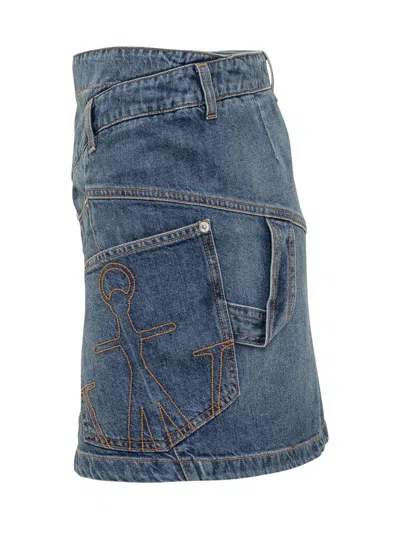 Jw Anderson Twisted Mini Skirt In Blue