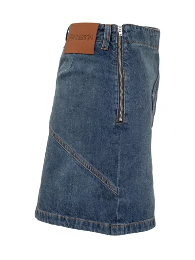 Jw Anderson Twisted Mini Skirt In Blue