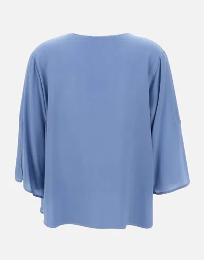 Kangra Cashmere Kangra Silk V Neck Blouse With Slits