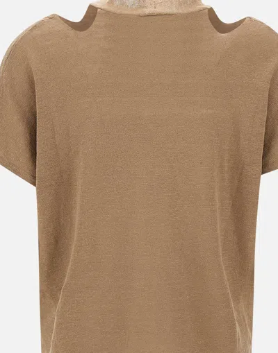 Kangra Cashmere Kangra Toffee Linen V Neck Sweater