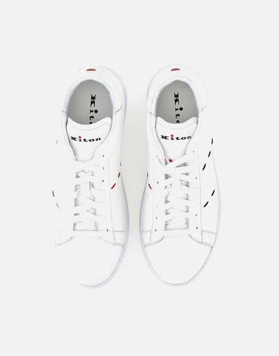 Kiton Stitching Trainers In White