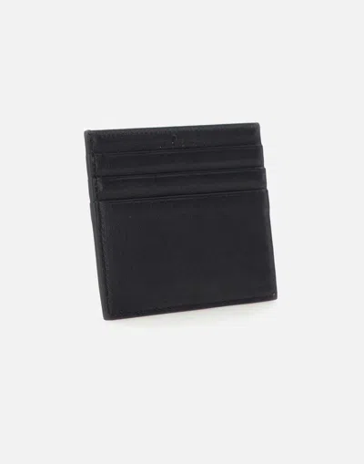 Kiton Black Leather Multi Compartment Card Case In Black