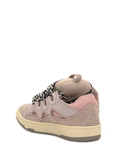 Lanvin Curb Sneakers With Padded Tongue And Rubber Sole In Pink
