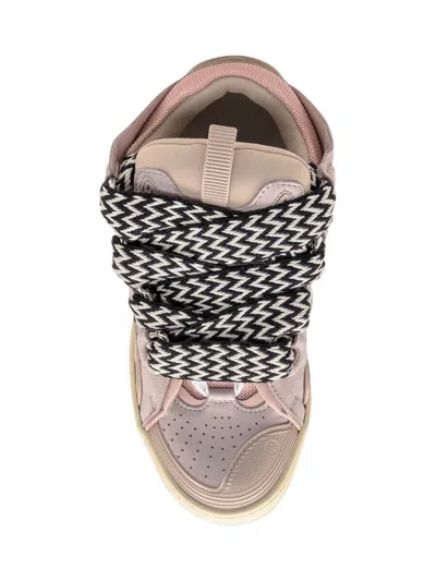 Lanvin Curb Sneakers With Padded Tongue And Rubber Sole In Pink