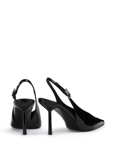 Le Silla 100mm Clivage Slingback Crystal-embellished Pumps In Black